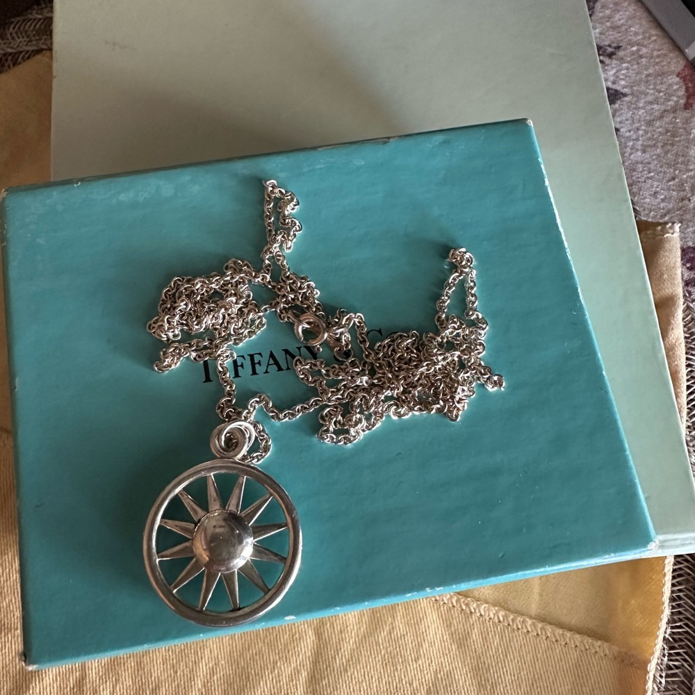 Tiffany & Co. Silver Starburst Pendant Necklace